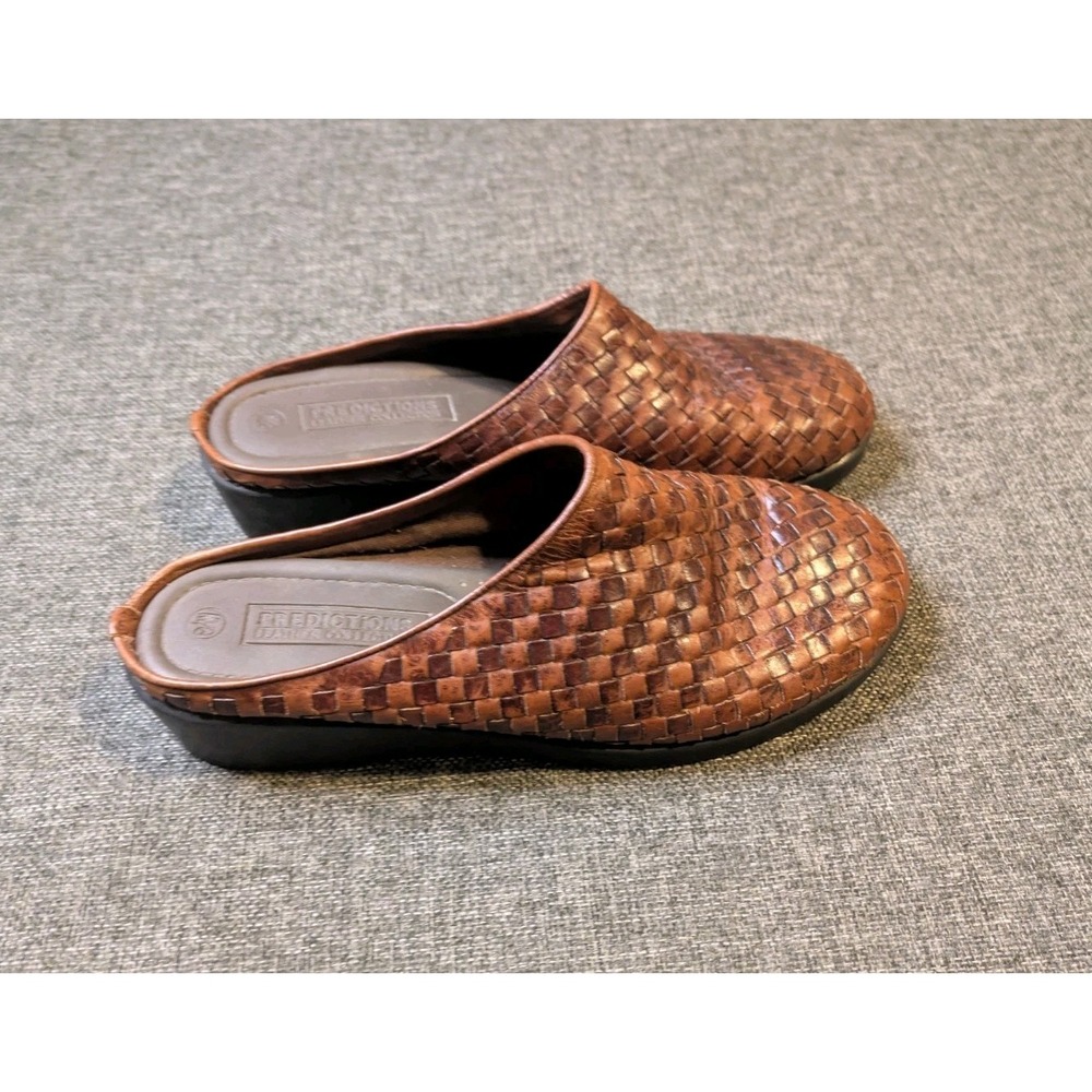 Predictions Woven Leather Brown Clogs Size 8.5 W - Brazil - Leather Collection